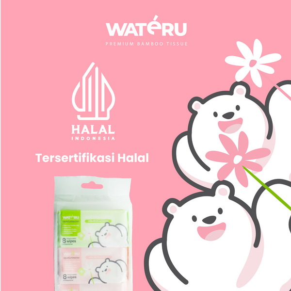 Wateru Pocket Antibacterial Wipes 8x8s (24 packs)