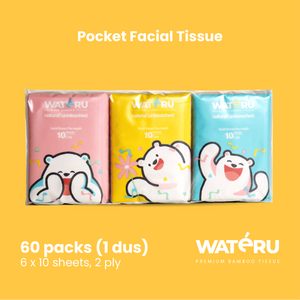 Wateru Pocket Facial Tissue (60 packs)