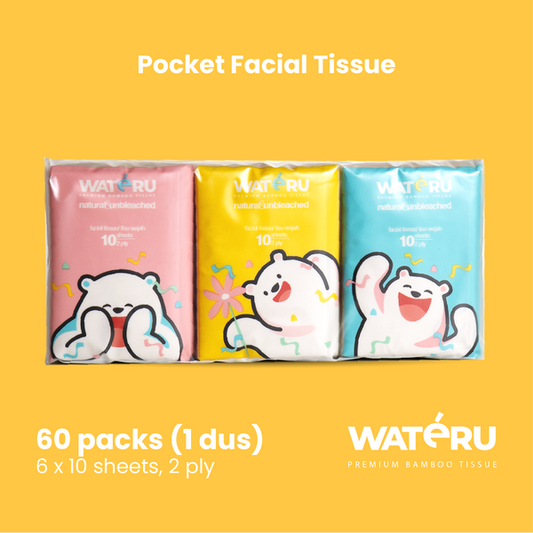 Wateru Pocket Facial Tissue (60 packs)