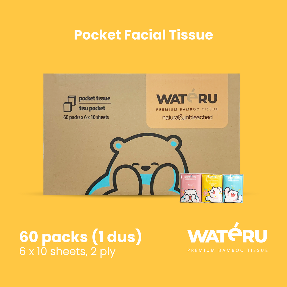 Wateru Pocket Facial Tissue (60 packs)