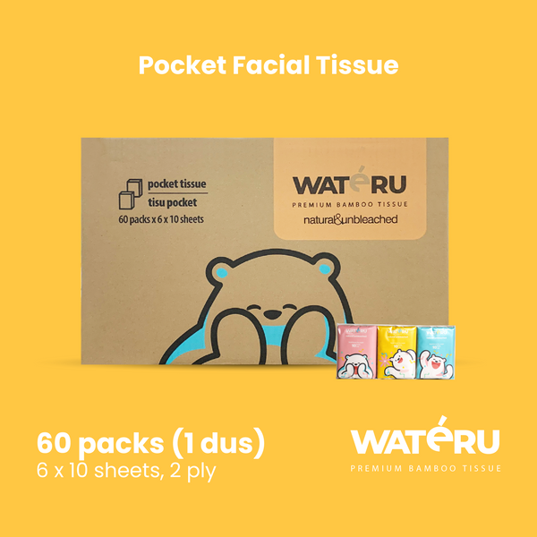 Wateru Pocket Facial Tissue (60 packs)